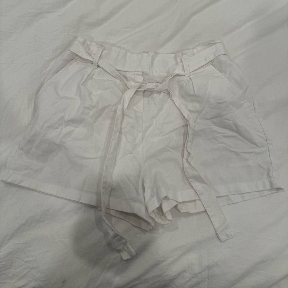Ci Sono High Waist White Shorts